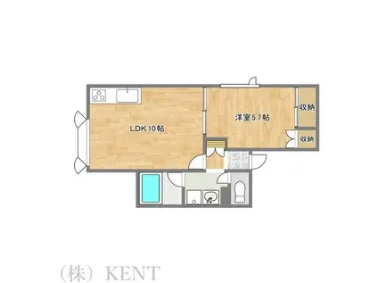 サイレント西野(1LDK/2階)の間取り写真