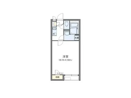 クレイノKSハイム七里(1K/2階)の間取り写真