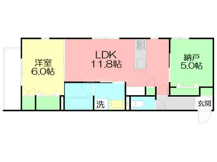 国分南3丁目メゾン(1SLDK/1階)の間取り写真