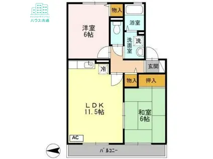 ロイヤルガーデン永田A(2LDK/2階)の間取り写真