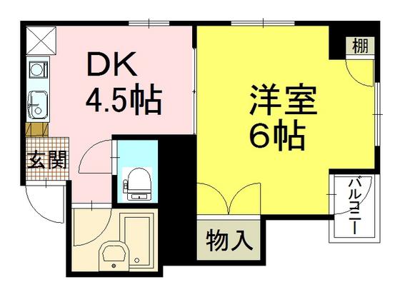 エクセルマンション府中A棟(1DK/2階)の間取り写真