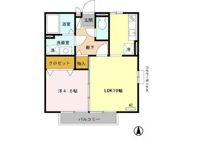 VILLA MINORE(1LDK/2階)の間取り写真