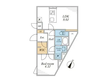 LEGALAND三軒茶屋サウス(1LDK/4階)の間取り写真