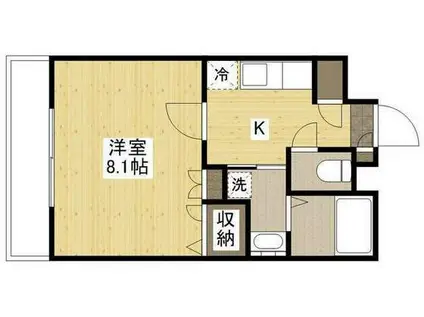 マリベール西原(1K/3階)の間取り写真