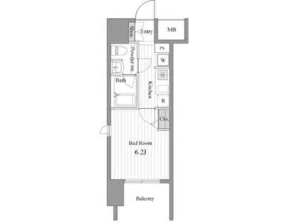 シーフォレシティ芝浦(1K/8階)の間取り写真