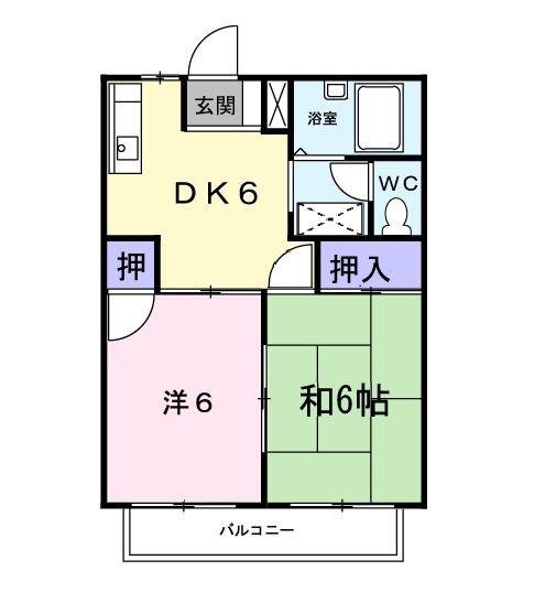 シティハイツ妹尾C(2DK/2階)の間取り写真