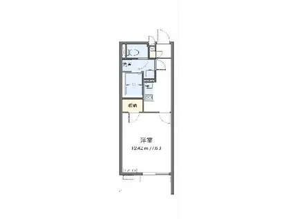 クレイノミオラコート(1K/1階)の間取り写真