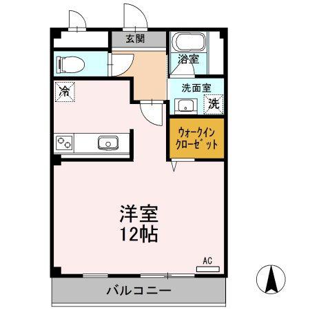 ポワールガーデン I(ワンルーム/3階)の間取り写真