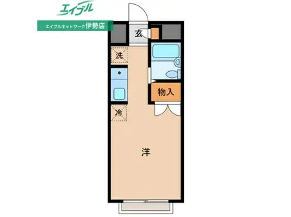 エステートピア蘭(ワンルーム/1階)の間取り写真