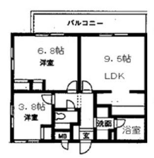 ヴェール小日向(2DK/3階)の間取り写真