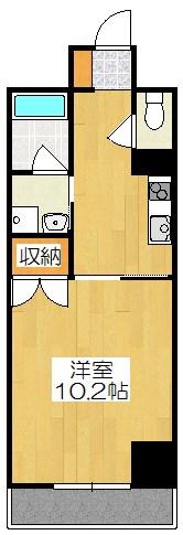 エリーフラッツ京町(1K/4階)の間取り写真