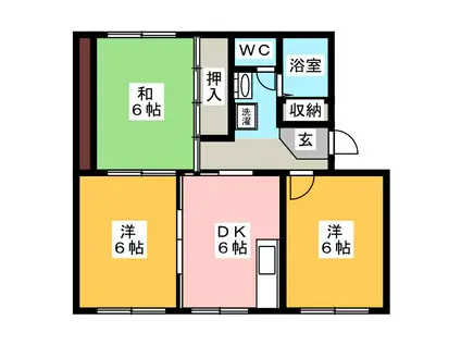 コーポ田中(3DK/1階)の間取り写真