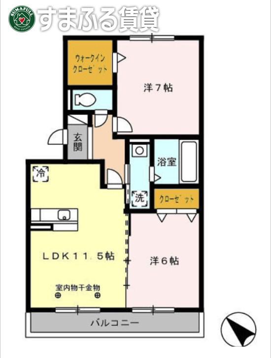 ウッド ストック(2LDK/2階)の間取り写真