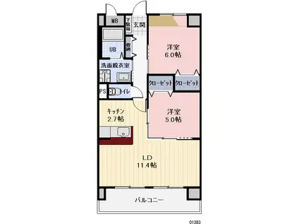 ELVITA(2LDK/2階)の間取り写真