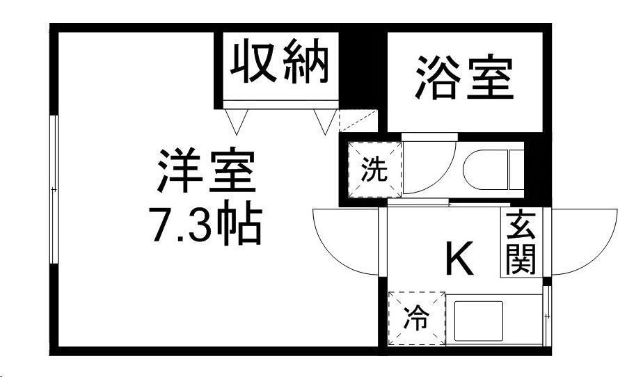 ピースフル東照宮駅前(1K/2階)の間取り写真
