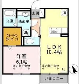 ウィンザー ベル(1LDK/1階)の間取り写真