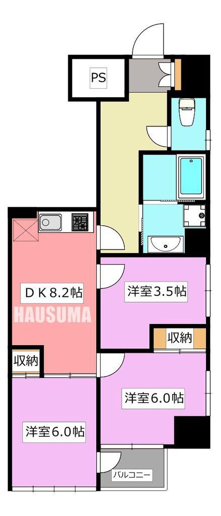 アーバンライト(2LDK/2階)の間取り写真