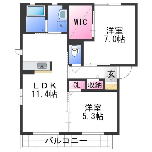 ＪＲ和歌山線 下井阪駅 徒歩38分 2階建 築14年(2LDK/2階)の間取り写真