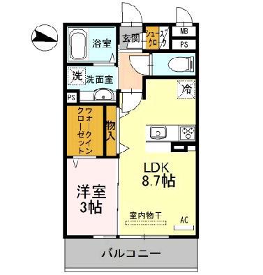 OTTSPALACE(1LDK/2階)の間取り写真