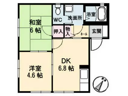 サリーゼ名田(2DK/1階)の間取り写真