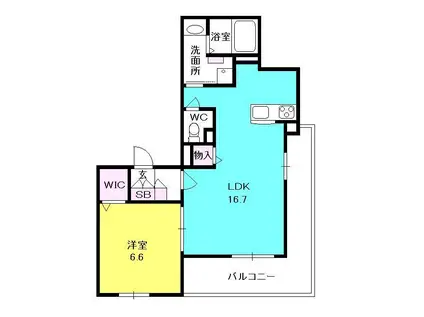 SHAMAISON甲子園町(1LDK/3階)の間取り写真