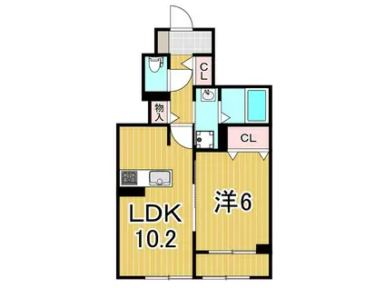 パラッツォ ビアンカ(1LDK/1階)の間取り写真