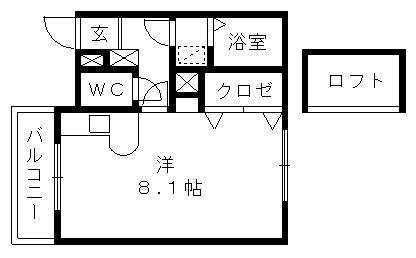 レリブ野口(ワンルーム/3階)の間取り写真