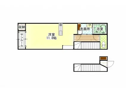 ＪＲ予讃線 新居浜駅 徒歩29分 2階建 築3年(ワンルーム/2階)の間取り写真