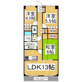 マンション渚(3LDK/2階)の間取り写真