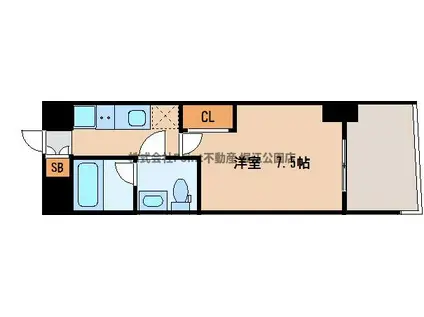 N77NANBA(1K/12階)の間取り写真