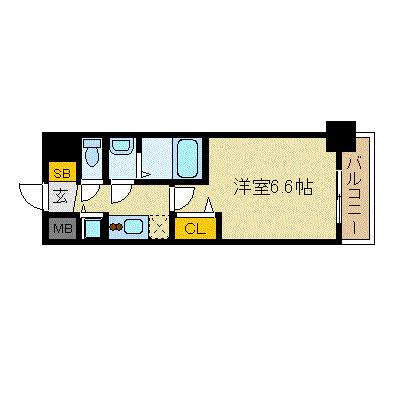プレサンス名古屋STATIONフレア(1K/2階)の間取り写真