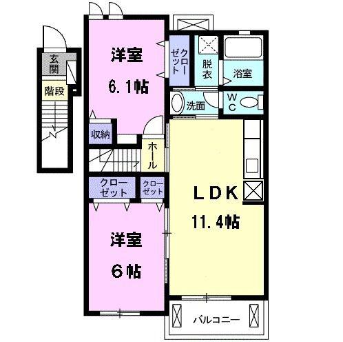 サンリット(2LDK/2階)の間取り写真