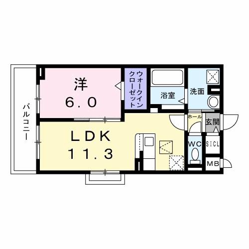 プレミアスペース2(1LDK/1階)の間取り写真