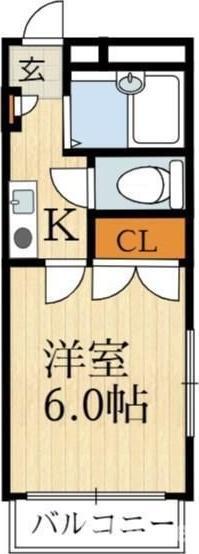 末広14番館(1K/2階)の間取り写真