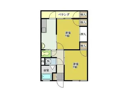 フォーシーズン(2K/3階)の間取り写真