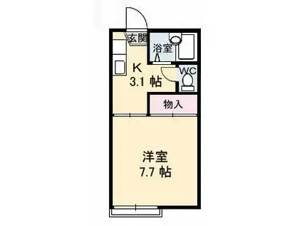 シュウフレグランスC棟(1K/1階)の間取り写真
