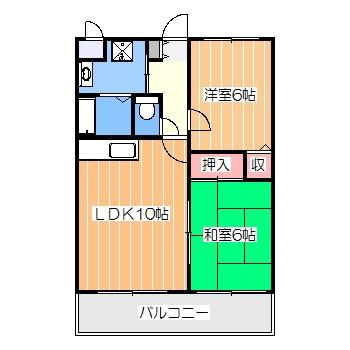 サンライズ三国ヶ丘(2LDK/4階)の間取り写真