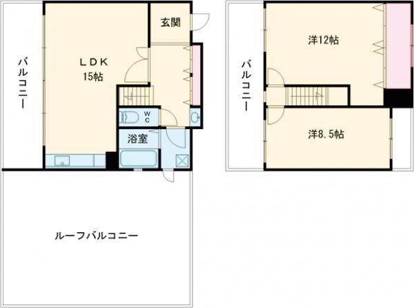 プレステージ13番館(2LDK/9階)の間取り写真