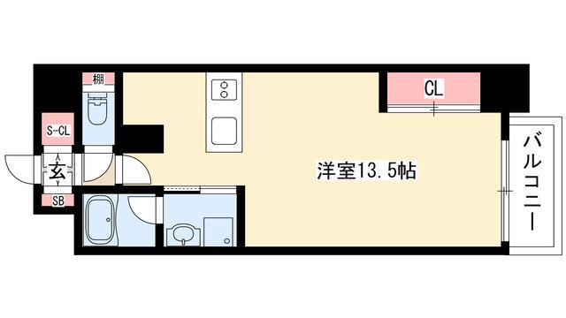 グラヴィス鶴舞(ワンルーム/8階)の間取り写真