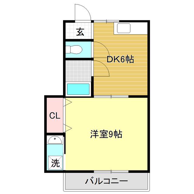 ドリームハウス(1DK/3階)の間取り写真