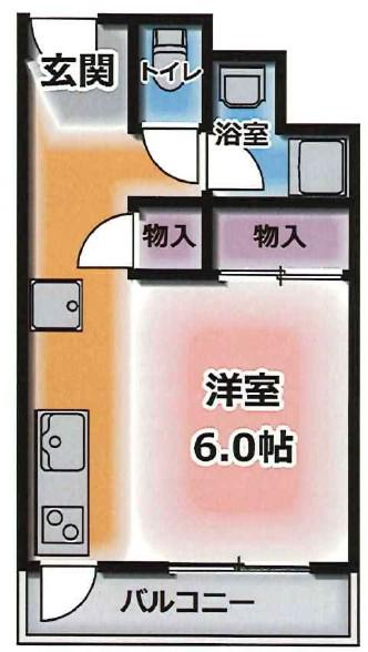 エトワール花山(1DK/11階)の間取り写真