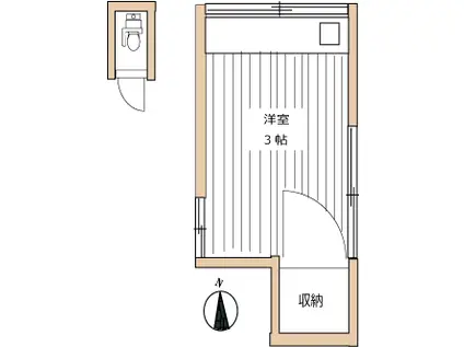 石黒荘(ワンルーム/2階)の間取り写真