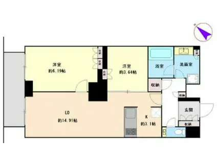 THE TOKYO TOWERS SEATOWER ザ・東京タワーズ(2LDK/40階)の間取り写真