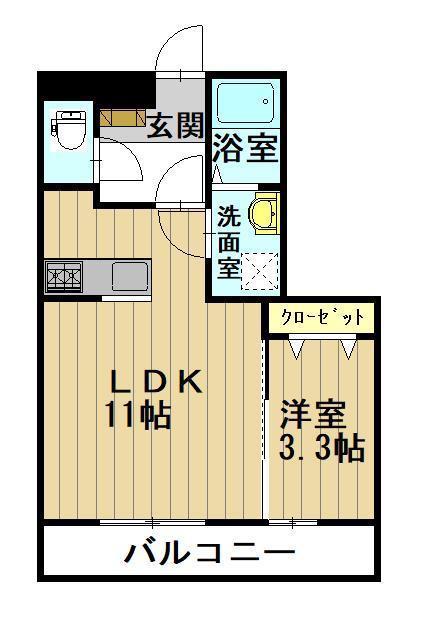 BIZ STAY 弘前(1LDK/1階)の間取り写真