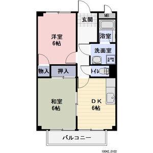 SURPLUSTWOICHIKAWAA(2DK/1階)の間取り写真