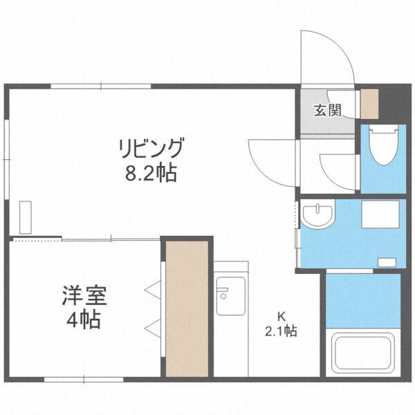 CIAFUL元町(1LDK/4階)の間取り写真