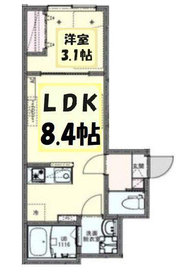 リディアコート北越谷(1LDK/3階)の間取り写真