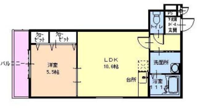 フジパレス深江橋I番館(1LDK/3階)の間取り写真