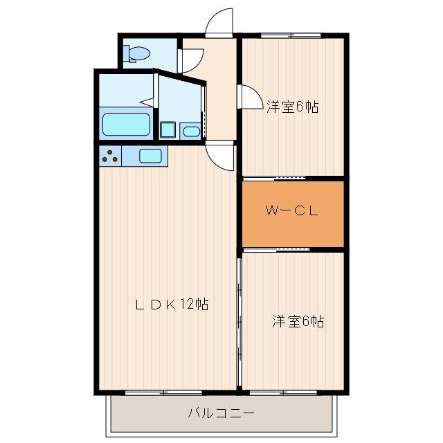 マンション加藤(2LDK/3階)の間取り写真
