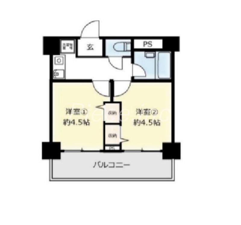 木川東エクセルハイツ(2K/5階)の間取り写真
